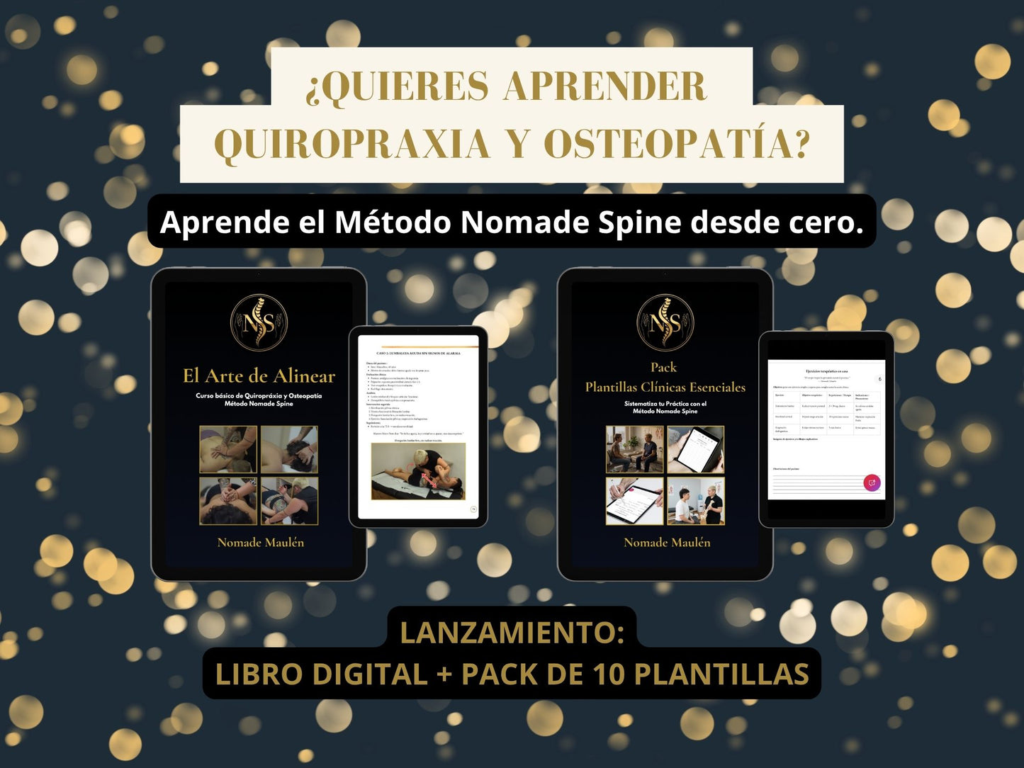 ⚡️ Pack Pro Nomade Spine — Manual Clínico + Kit de 10 Plantillas Profesionales